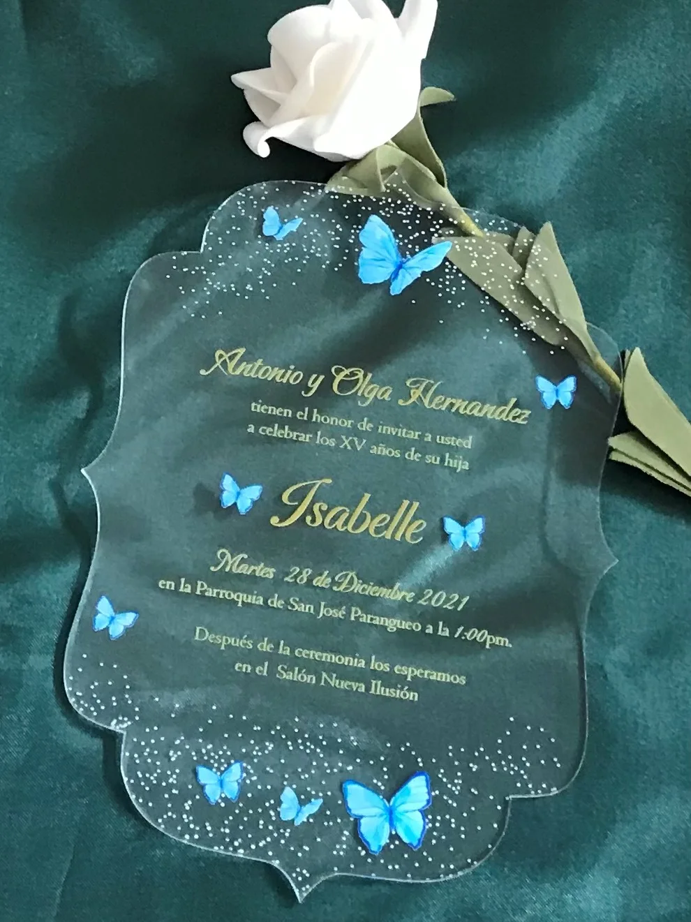 Quinceanera-Invitations-Custom-10pcs-Laser-Cut-Wedding-Invitations-Blue