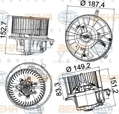 Мотор отопителя VAG A3/Q3/TT/OCTAVIA/YETI/G5/PASSAT/TIGUAN+A/C 03-/10