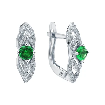 

Silver earrings with cubic zirconia sunlight sample 925 test