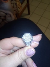 Milangirl-anillo cuadrado de zirconia cúbica para hombre, sortija de hiphop helada, Micro pavé, joyería