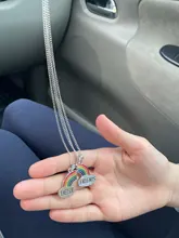 2 unids/set mejor amigo collar encanto señora Corazón Arco Iris grabar mejor amigo para siempre COLLAR COLGANTE amistad mejores amigos regalo de la joyería