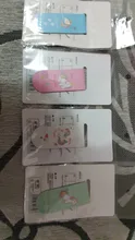 (4 unids/lote) lindo unicornio marcador con imán de dibujos animados papelería creativo Mini Clip de libro carpeta