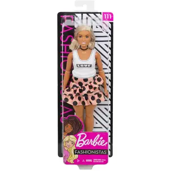

Barbie Fashonista doll with straight hair and frilly skirt toy articles created Manual