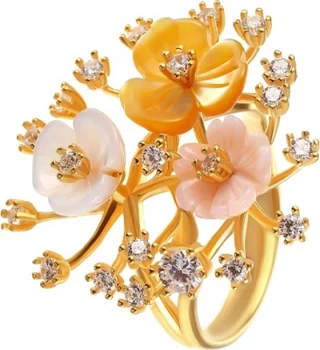 

Jay VI ring with mother of pearl and cubic zirconia with gold plated