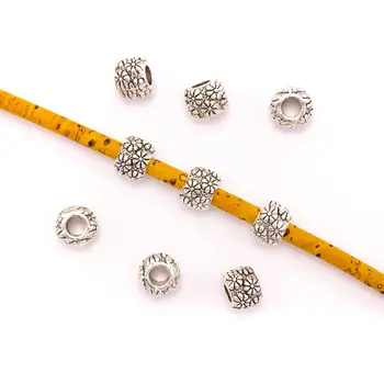

10PCS For 5mm leather antique silver zamak beads, Jewelry supply Findings Components- D-5-5-146