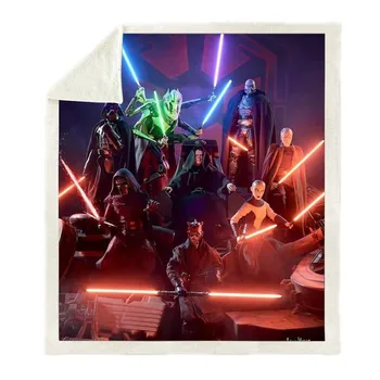 

Anime Star Wars Print Plush Throw Blanket Sherpa Fleece Bedspread Home Blankets For Beds Warm Camping Soft Square Blanket