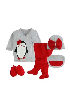 

5 Pieces Nowborn Baby Set Penguin Sheep Baby Set Cotton Fabric Antiallergic New Fashion Winter Set infant baby set