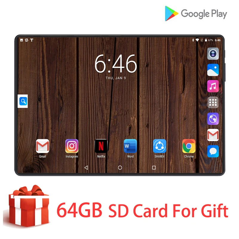 

Global Version 10 inch tablet PC 6GB RAM 128GB ROM HD Glass IPS Dual SIM Card 3G 4G LTE FDD Wifi Android 8.0 tablet 10.1+Gifts