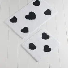 Коврики для ванной нескользящие Противоскользящие коврики противоскользящие малюсенькие сердечки 2'Li набор 60X100 см-50X60 см