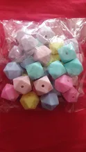 Joepada-Cuentas de silicona hexagonales para manualidades, accesorios de 14mm, para cadena de chupete de bebés y dentición, 30 unidades/lote