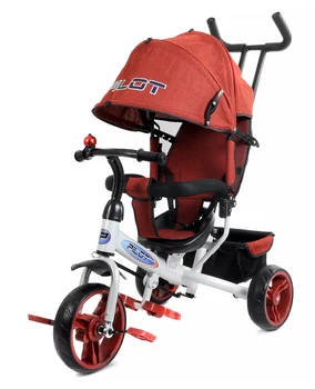 

Bicycle 3 wheel with handle control, color: Burgundy (plastic wheels 10' and 8') art. Pt3dr