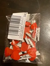 Clips de papel fotográfico en forma de corazón de madera para decoración del hogar, Mini clip rojo para decoración de notas, accesorios de oficina, 20 uds.