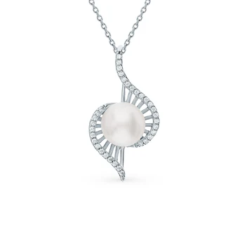 

Silver Pendant with cubic zirconia and pearls sunlight sample 925