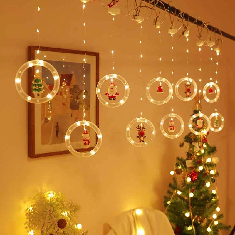 Christmas View Decoration 2022 Usb Curtain Light Christmas Light Christmas Decor For Home Holiday  Decorative New Year 2022 Lamp|Pendant & Drop Ornaments| - Aliexpress