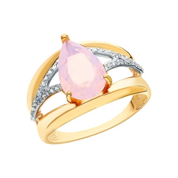 

Silver ring with cubic zirconia and moonstones sunlight sample 925