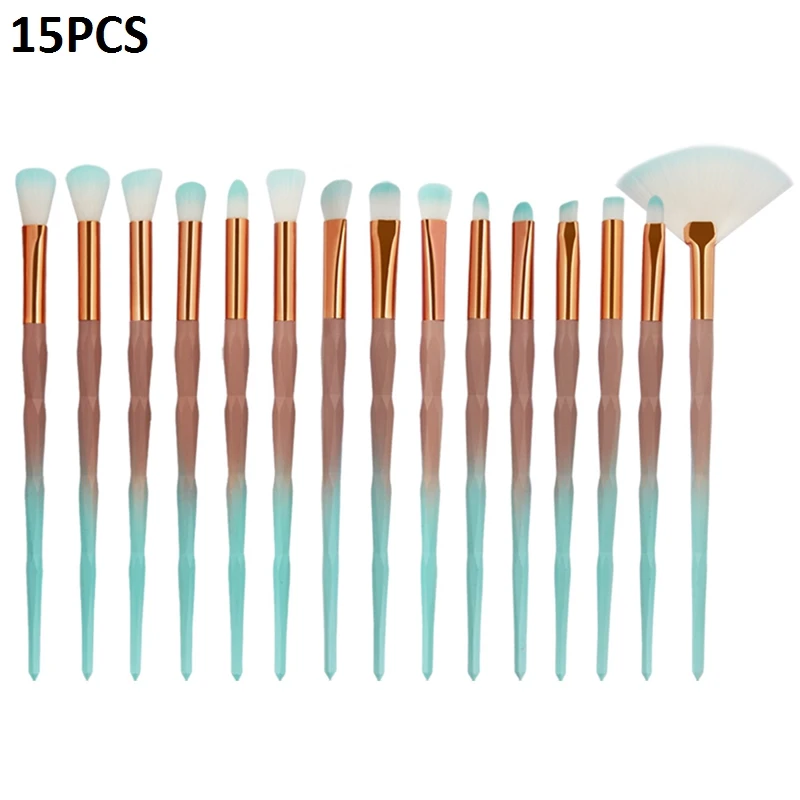 7/10/15/20 штук, Профессиональные кисти для макияжа, с украшением в виде кристаллов, на нашем сайте! кисти для макияжа Косметическая кисть для растушевки набор кистей для макияжа Pincel Maquiagem - Handle Color: 15pcs C