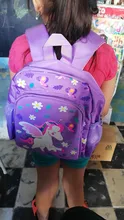 Bolso escolar de unicornio para niñas, mochila de doble hombro