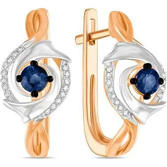 

Lucas gold earrings with sapphires and diamonds in red gold
