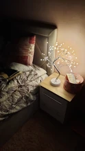 LED Night Light Mini Christmas Tree Copper Wire Garland Lamp For Home Kids Bedroom Decor