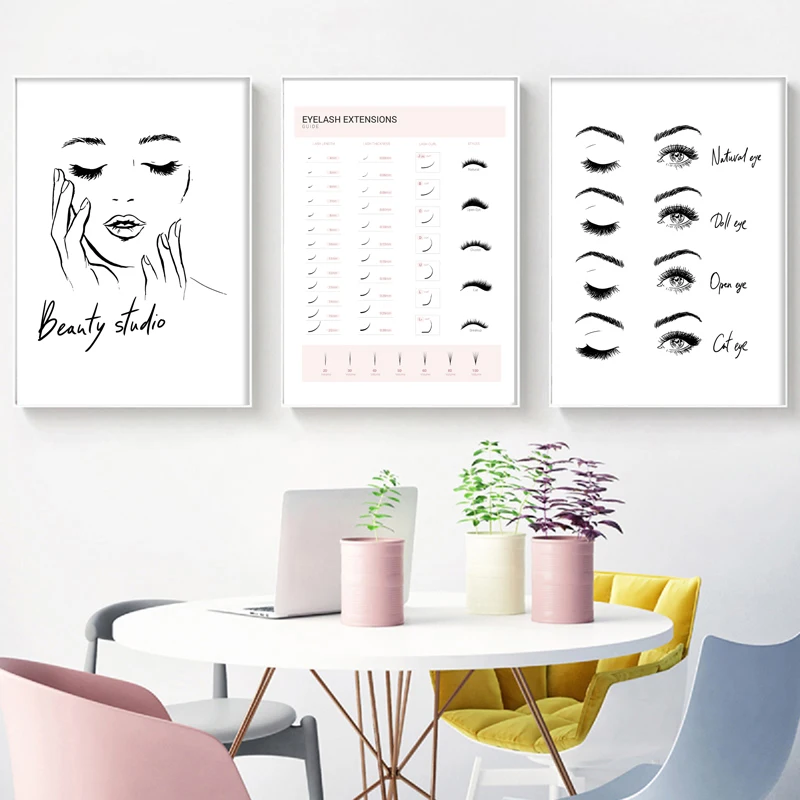 Eyelashes Make up Prints Beauty Studio Wall Art Decor