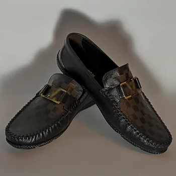 

Spring Summer Men's Loafers Comfortable Flat Casual Designer Shoes Breathable Slip-On Soft Leather Moccasins Famous Luxury Brand
