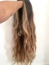 EASIHAIR-pelucas onduladas de cuerpo largo para mujer cabello sintético degradado, negro, marrón, Rubio, Cosplay, parte media Natural, resistente al calor