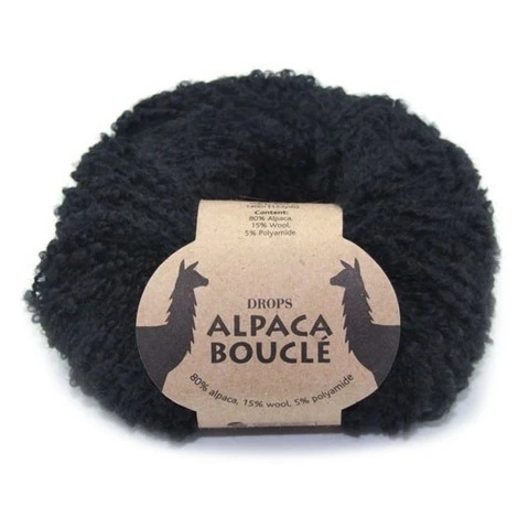 8903 Black/черный Пряжа DROPS «Alpaca Bouclé» - Цвет: 8903 Black/черный