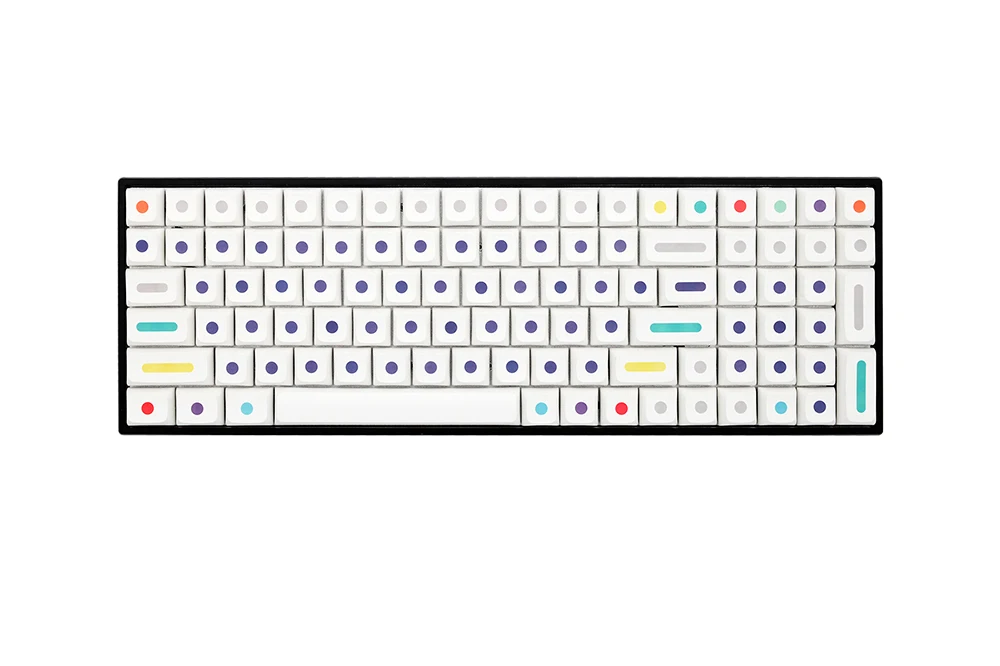 xda dot world dye sub keycap conjunto grosso pbt para teclado tkl ansi pontos