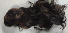 ALAN EATON-Peluca de cabello sintético para mujer afroamericana, cabellera artificial largo ondulado con flequillo, color negro, marrón y dorado, resistente al calor