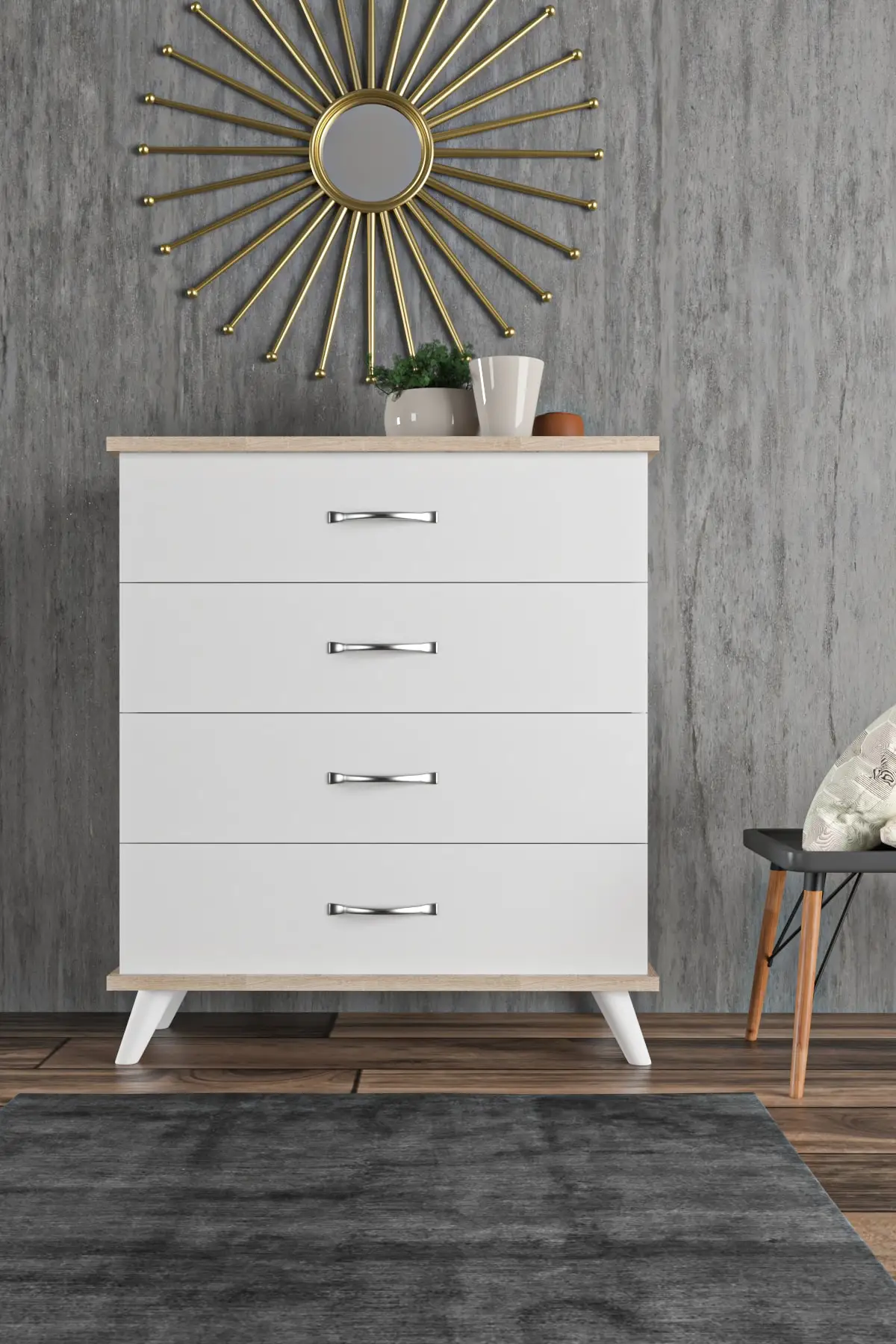 

Artemis White Dresser 4 Drawers