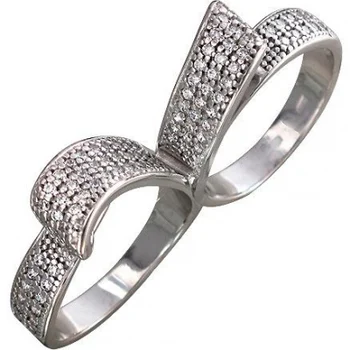 

Sokolov two finger ring with silver cubic zirconia