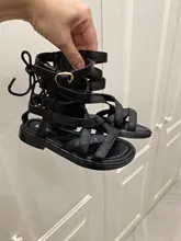 Sandalias de fondo suave para niñas, zapatos de princesas pequeñas, novedad de verano, zapatos romanos altos para bebés, zapatos de playa Princesa, zapatillas para niños