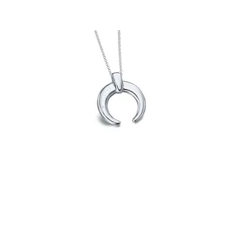 

Silver necklace half moon pendant LeCarré