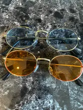 Gafas de sol ovaladas Retro para mujer, lentes de sol femeninos de lujo, pequeñas, negras, rojas y amarillas, UV400