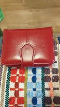 Cartera corta de PU para mujer, monedero pequeño rojo con cremallera y botón, monedero con bolsillo para monedas, gran oferta