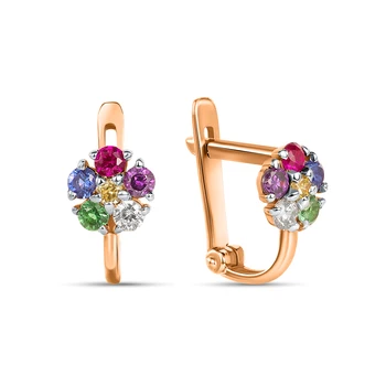 

Gold earrings with cubic zirconia sunlight sample 585