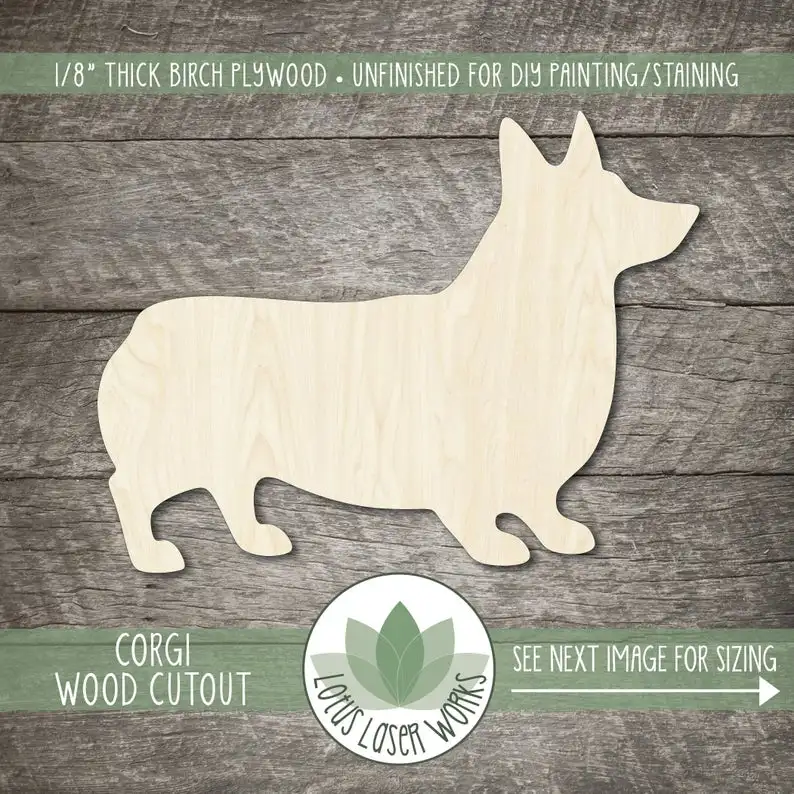 

Wood Corgi Dog Cutout, Blank Wood Dog Shapes, Wooden Corgie Shape, Wood Animal Craft Shapes