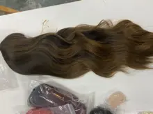 LOUIS FERRE-Peluca de cabello sintético para mujer afroamericana, cabellera artificial ondulado con flequillo, color marrón claro, fiesta de Cosplay, Alta Temperatura
