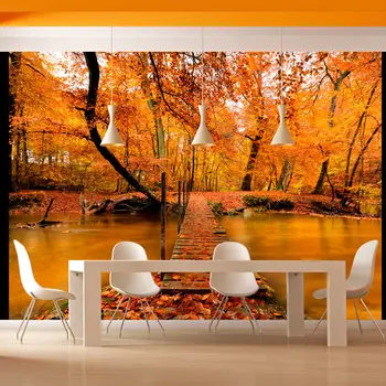 

Wall mural-bridge Wood in the forest-350x270 cm