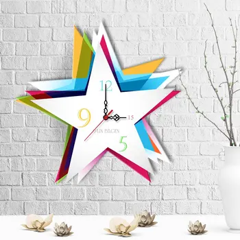 

Personalized Star Design Wooden Wall Clock-5