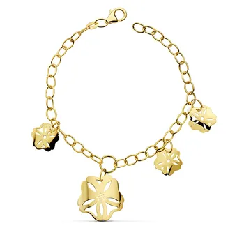 

Bracelet 18k gold openwork flowers 18cm. [AB2278]
