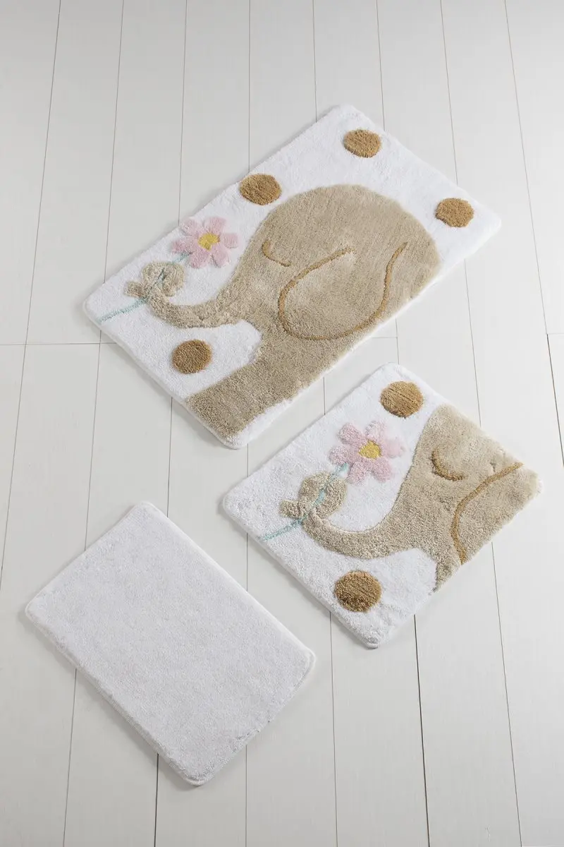 Коврик для ванной | коврик для ванной нескользящие Противоскользящие коврики большой слон набор Kahve3L 60X100 cm-50X60 Cm-40X60 см