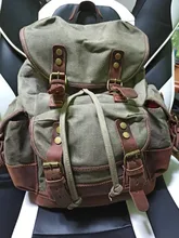 Mochila de lona encerada impermeable para hombre, morral de ocio, bolso escolar de viaje, mochila para portátil, bolsos de hombro vintage para hombre