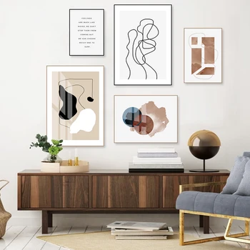 

Scandinavia Abstract Geometric Figure Line Posters Prints Minimalist Canvas Painting Wall Art Pictures for Living Room Decor