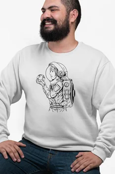 

Angemiel Wear Of Looking At The World Astronaut White Men 'S Sweatshirt