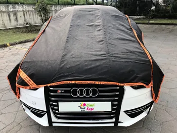 

Universal Full Car Snow Ice Dust Sun Covers UV Shade Cover Foldable Light Silver filled protective tarpaulin auto protector