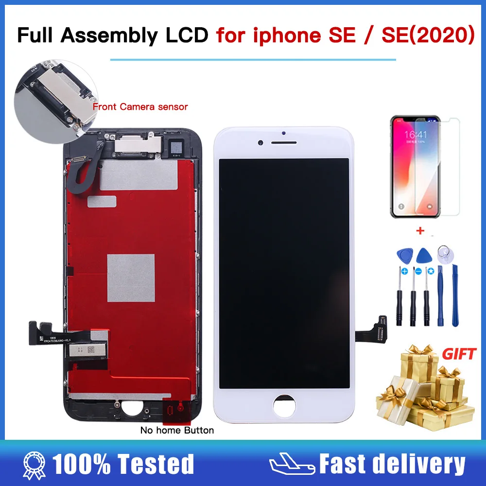 Display Full Assembly For Iphone Se Se2 296 275 298 Lcd Screen Touch Digitizer Full Set Lcd Front Camera Ear Speaker Mobile Phone Lcd Screens Aliexpress