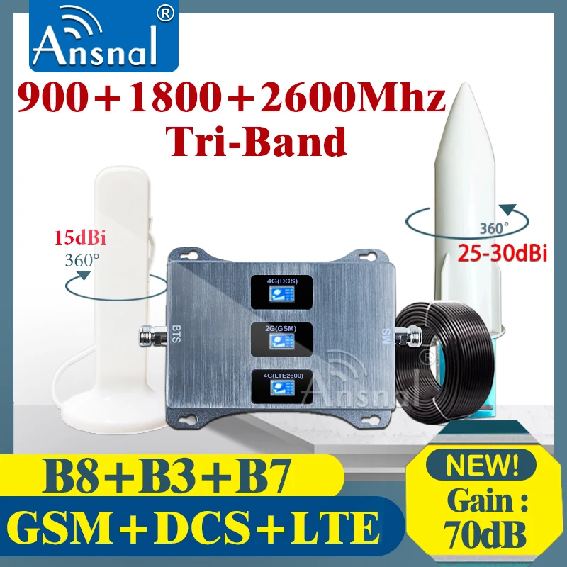 Upgraded!! 4G Cellular Amplifier 900 1800 2600Mhz
