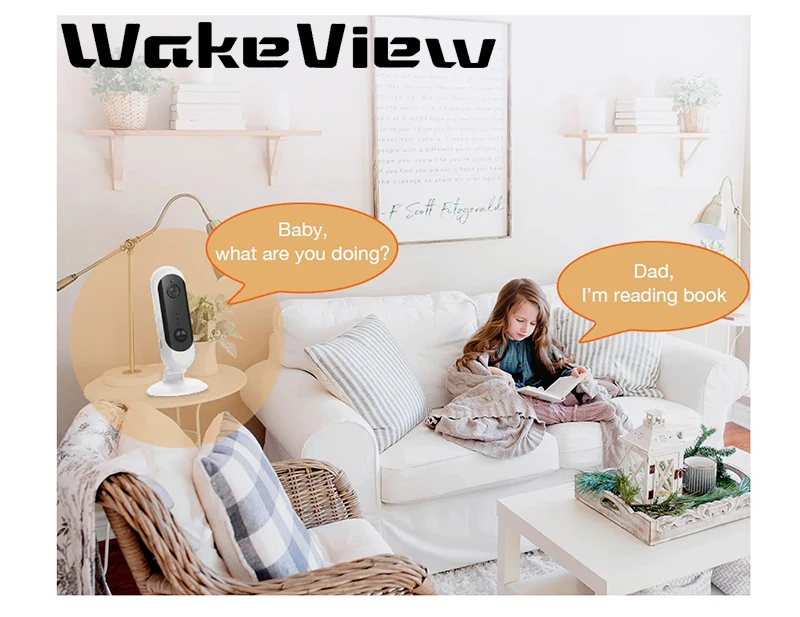 WakeView беспроводная WiFi камера без проводов с аккумулятором, перезаряжаемая батарея 1080P Full HD, беспроводная камера безопасности для помещений, IP Cam, tf-карта