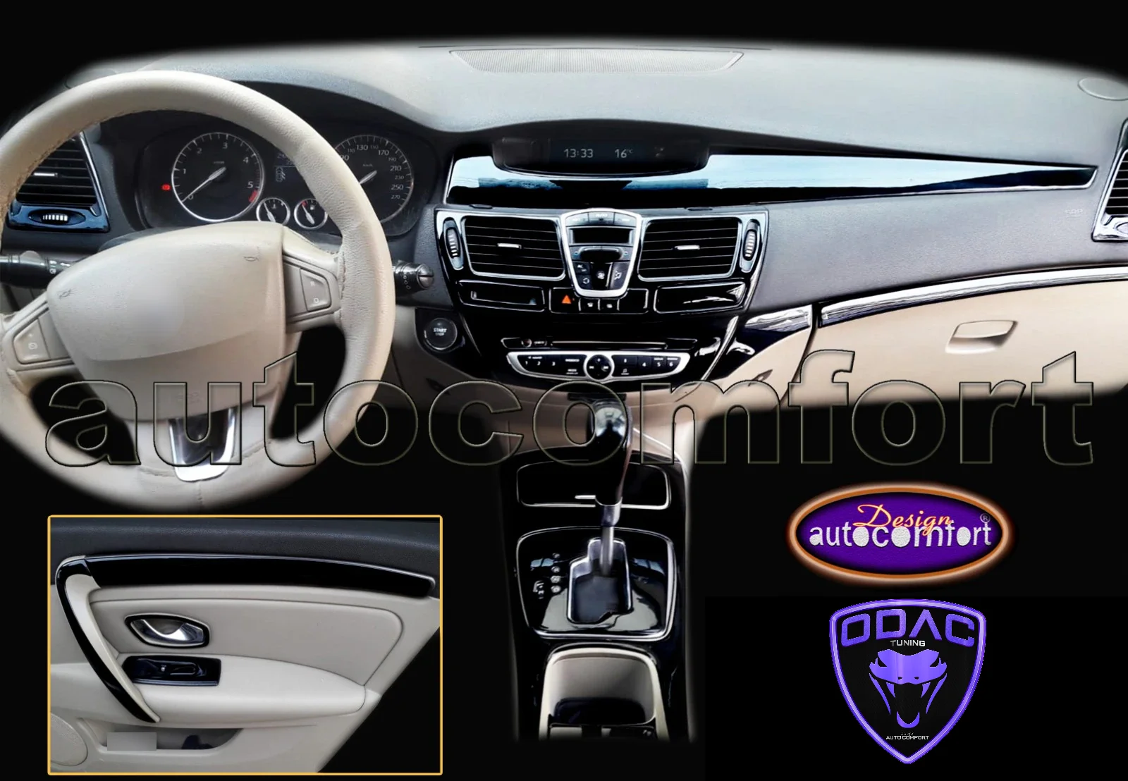 Kit de salpicadero para Renault Laguna 3, ODAC tuneado, pegatinas interiores, cubierta, accesorios para vehículos, accesorios para coche|Molduras interiores| - AliExpress